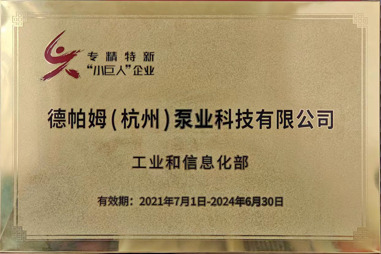 國家級重點小巨人企業(yè)，杭州共5家，錢塘區(qū)僅德帕姆1家！